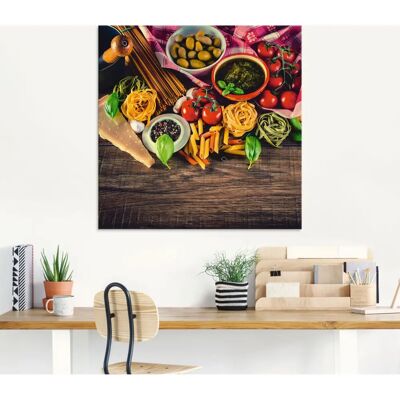 ARTLAND - Italienisch mediterrane Lebensmittel - 20x20 cm - bunt - Glasbild ARTLAND - Italienisch mediterrane Lebensmittel - 20x20 cm - bunt - Glasbild