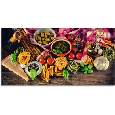 ARTLAND Glasbild "Italienisch mediterrane Lebensmittel" - 60x30 cm ARTLAND Glasbild "Italienisch mediterrane Lebensmittel" - 60x30 cm
