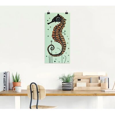 ARTLAND - Seepferdchen Textur - 30x60 cm - Wall art ARTLAND - Seepferdchen Textur - 30x60 cm - Wall art