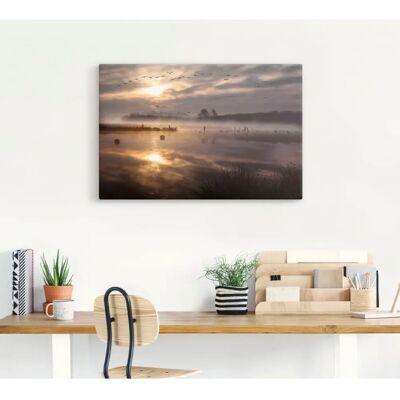 ARTLAND Leinwandbild - Aufbruch der Zugvögel - Braun - 120x80cm ARTLAND Leinwandbild - Aufbruch der Zugvögel - Braun - 120x80cm