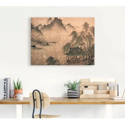 ARTLAND Beiges Leinwandbild - Balustrade an der Wasserseite - 60x45cm ARTLAND Beiges Leinwandbild - Balustrade an der Wasserseite - 60x45cm