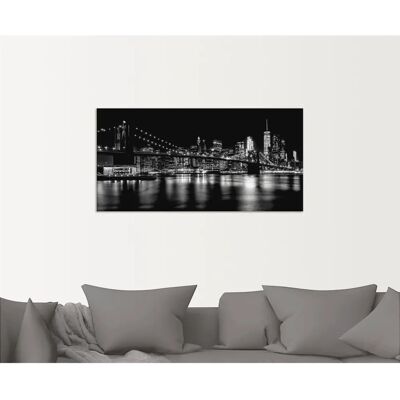 ARTLAND Manhattan Skyline Brooklyn Bridge Wandbild - Schwarz Outdoor ARTLAND Manhattan Skyline Brooklyn Bridge Wandbild - Schwarz Outdoor