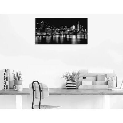 ARTLAND Manhattan Skyline Brooklyn Bridge Glasbild - Wandkunst ARTLAND Manhattan Skyline Brooklyn Bridge Glasbild - Wandkunst