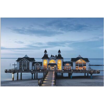 ARTLAND - Seebrücke Sellin - Blau - 30x20 cm - Wall Art ARTLAND - Seebrücke Sellin - Blau - 30x20 cm - Wall Art