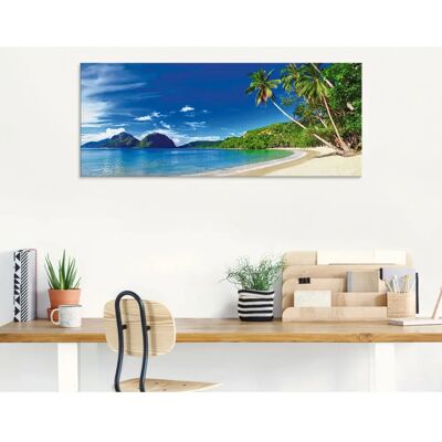 ARTLAND Paradies Glasbild - Küste, 125x50cm, Blau ARTLAND Paradies Glasbild - Küste, 125x50cm, Blau