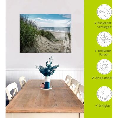 ARTLAND Dünenlandschaft Sommer Nordsee Glasbild ARTLAND Dünenlandschaft Sommer Nordsee Glasbild