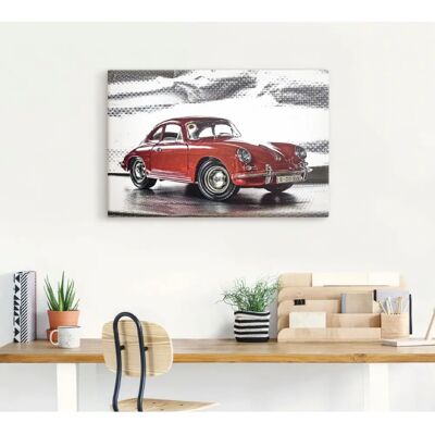 ARTLAND Porsche 356 Wandbild - Klassiker, Rot, 90x60cm ARTLAND Porsche 356 Wandbild - Klassiker, Rot, 90x60cm