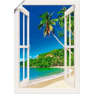 ARTLAND - Fensterblick Paradies - 50x70 cm - Wandbild ARTLAND - Fensterblick Paradies - 50x70 cm - Wandbild