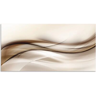 ARTLAND Braune abstrakte Welle - Alu-Dibond - 60x30 cm Wall art ARTLAND Braune abstrakte Welle - Alu-Dibond - 60x30 cm Wall art