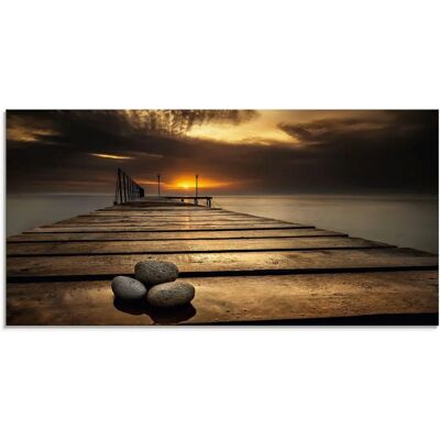 ARTLAND Sonnenaufgang am Schwarzen Meer Glasbild - 100x50cm ARTLAND Sonnenaufgang am Schwarzen Meer Glasbild - 100x50cm