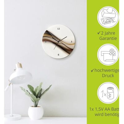 ARTLAND Welle Wanduhr - Stille, Braun Glas, 1,8cm Dicke - Deutschland ARTLAND Welle Wanduhr - Stille, Braun Glas, 1,8cm Dicke - Deutschland