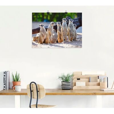 ARTLAND - Erdmännchenfamilie - 70x50 cm - Wall art ARTLAND - Erdmännchenfamilie - 70x50 cm - Wall art