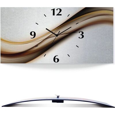 ARTLAND Welle Wanduhr - 3D Gebogenes Design, Braun, Lautlos Quarz oder Funk ARTLAND Welle Wanduhr - 3D Gebogenes Design, Braun, Lautlos Quarz oder Funk