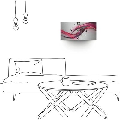 ARTLAND - Ideen - 60 cm x 30 cm x 0,3 cm - Rot - Wanduhr ARTLAND - Ideen - 60 cm x 30 cm x 0,3 cm - Rot - Wanduhr