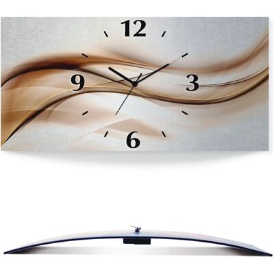 ARTLAND Braune Abstrakte Welle Wanduhr - Wanduhr ARTLAND Braune Abstrakte Welle Wanduhr - Wanduhr