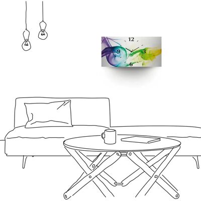 ARTLAND Rauch - Abstrakt 60 x 30 cm Mehrfarbig Quarz- oder Funk-Wanduhr ARTLAND Rauch - Abstrakt 60 x 30 cm Mehrfarbig Quarz- oder Funk-Wanduhr
