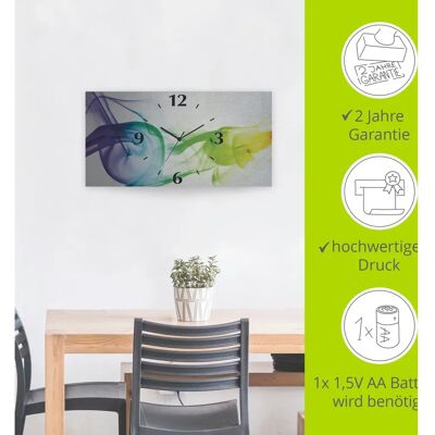 ARTLAND Rauch - Abstrakt Bunt 3D Wanduhr - Wanduhr ARTLAND Rauch - Abstrakt Bunt 3D Wanduhr - Wanduhr
