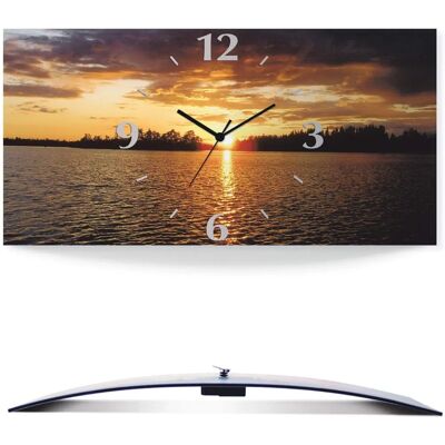 ARTLAND Sonnenuntergang am See Wanduhr - 3D Optik gebogen ARTLAND Sonnenuntergang am See Wanduhr - 3D Optik gebogen