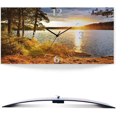 ARTLAND Sonnenuntergang über See 3D Wanduhr - Wanduhr ARTLAND Sonnenuntergang über See 3D Wanduhr - Wanduhr