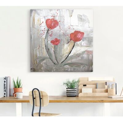 ARTLAND Familien Leinwandbild - 70x70 cm, Grau, Moderne Dekoration ARTLAND Familien Leinwandbild - 70x70 cm, Grau, Moderne Dekoration