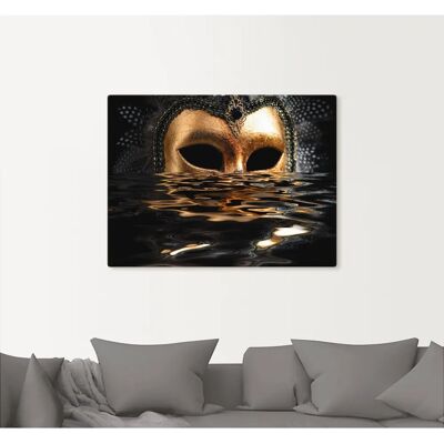 ARTLAND Venezianische Maske mit Blattgold Wandbild - Karneval - Leinwand & Alu ARTLAND Venezianische Maske mit Blattgold Wandbild - Karneval - Leinwand & Alu