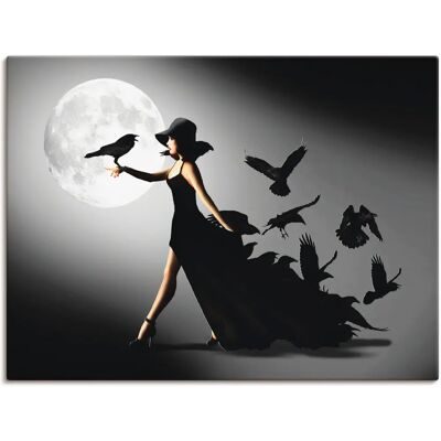 ARTLAND Wandbild Frau mit Raben - Tierfantasie ARTLAND Wandbild Frau mit Raben - Tierfantasie