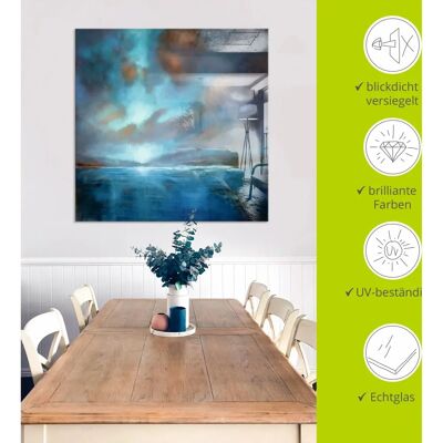 ARTLAND Blaue Weite Wandbild - 30x30 cm - Glasbild ARTLAND Blaue Weite Wandbild - 30x30 cm - Glasbild
