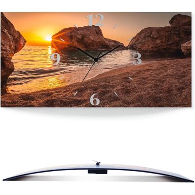 ARTLAND Sonnenuntergang und Strand Wanduhr - 3D Optik ARTLAND Sonnenuntergang und Strand Wanduhr - 3D Optik