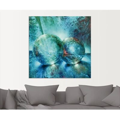 ARTLAND Blaue Murmeln Wandbild - Quadratischer Alu-Dibond Druck - Innen/Außen ARTLAND Blaue Murmeln Wandbild - Quadratischer Alu-Dibond Druck - Innen/Außen