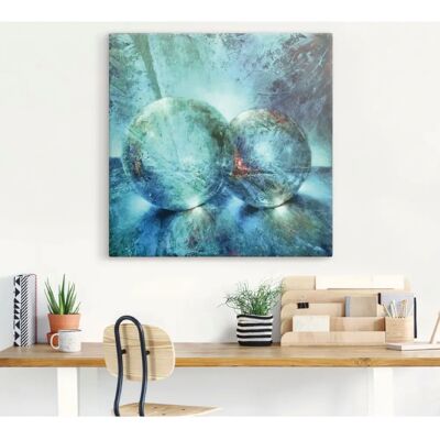 ARTLAND Wandbild - Zwei blaue Murmeln - 70x70cm - Indoor & Outdoor ARTLAND Wandbild - Zwei blaue Murmeln - 70x70cm - Indoor & Outdoor