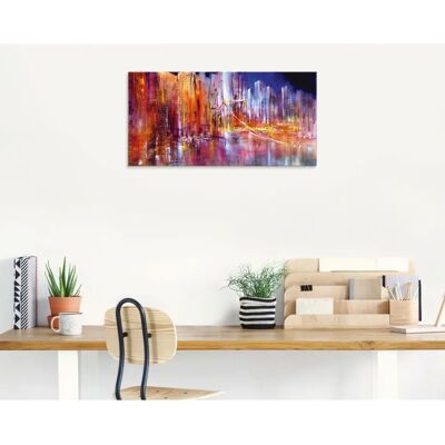ARTLAND Stadtansicht II Wandkunst - Bunt, 100x50cm, Glas ARTLAND Stadtansicht II Wandkunst - Bunt, 100x50cm, Glas