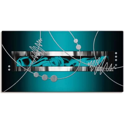 ARTland - Silber abstrakt auf petrol - Blau - Canvas print ARTland - Silber abstrakt auf petrol - Blau - Canvas print