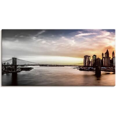 ARTLAND Brooklyn Bridge Panorama Wandbild - Schwarz ARTLAND Brooklyn Bridge Panorama Wandbild - Schwarz