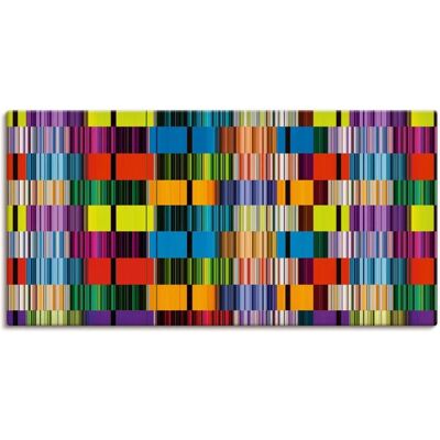ARTLAND Bunte Streifen Wandbild - Abstraktes Leinwandbild ARTLAND Bunte Streifen Wandbild - Abstraktes Leinwandbild