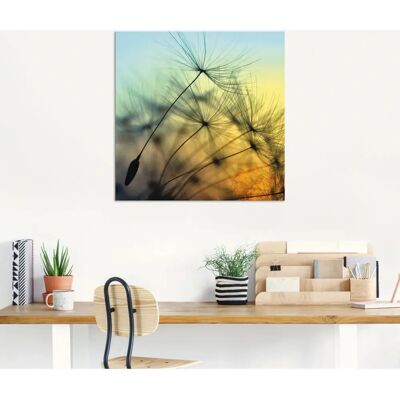 ARTLAND Goldener Sonnenuntergang und Pusteblumen Wandbild - Wandkunst ARTLAND Goldener Sonnenuntergang und Pusteblumen Wandbild - Wandkunst