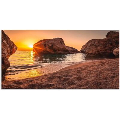 ARTLAND Sonnenuntergang & Strand Wandbild - 100x50cm - Alu-Dibond-Druck ARTLAND Sonnenuntergang & Strand Wandbild - 100x50cm - Alu-Dibond-Druck