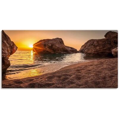 ARTLAND Sonnenuntergang & Strand Wandbild - 100x50cm - Leinwanddruck ARTLAND Sonnenuntergang & Strand Wandbild - 100x50cm - Leinwanddruck