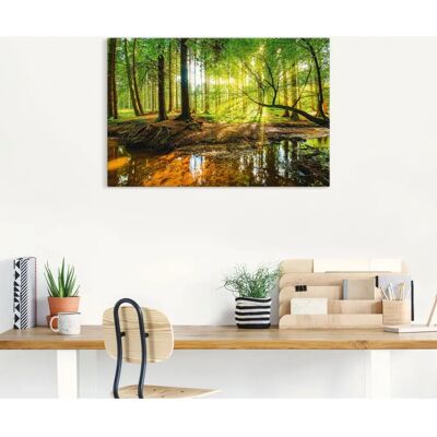 ARTLAND Wald mit Bach - Grünes Wandbild ARTLAND Wald mit Bach - Grünes Wandbild