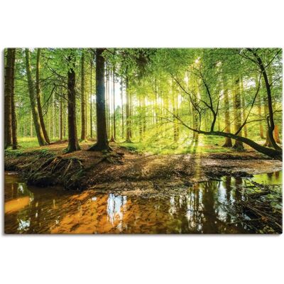 ARTLAND Grünes Wald mit Bach Wandbild - Wald mit Bach ARTLAND Grünes Wald mit Bach Wandbild - Wald mit Bach