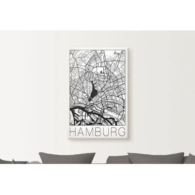ARTland - Retro Karte Hamburg - 20x30 cm - Wandbild ARTland - Retro Karte Hamburg - 20x30 cm - Wandbild