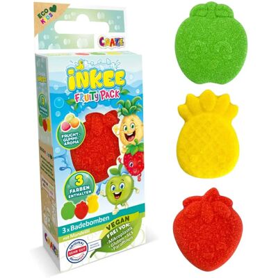 Craze INKEE Fruity Pack 3x15g - Bombes de bain pour enfants - Publicité Craze INKEE Fruity Pack 3x15g - Bombes de bain pour enfants - Publicité