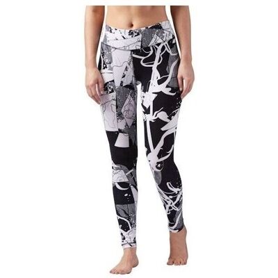 Reebok CD5911 Svart Vit Leggings - Tights för Kvinnor Reebok CD5911 Svart Vit Leggings - Tights för Kvinnor