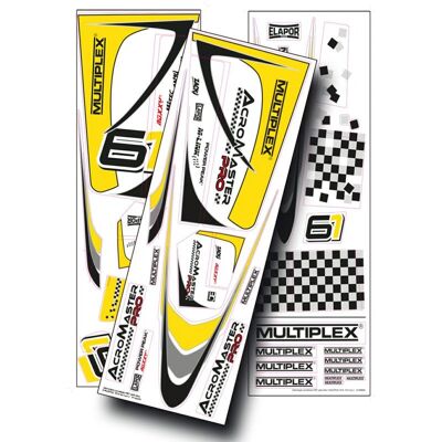 Multiplex AcroMaster PRO Gelb-Silber RC Decal - RC Modellteil Multiplex AcroMaster PRO Gelb-Silber RC Decal - RC Modellteil