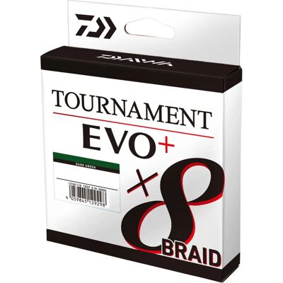 Daiwa Tournament EVO+ X8 Braid - 0,08mm 270m Vert Foncé - Publicité Daiwa Tournament EVO+ X8 Braid - 0,08mm 270m Vert Foncé - Publicité