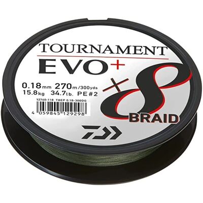 Línea Trenzada Daiwa Tournament Evo Plus - 270 M - Negro Línea Trenzada Daiwa Tournament Evo Plus - 270 M - Negro