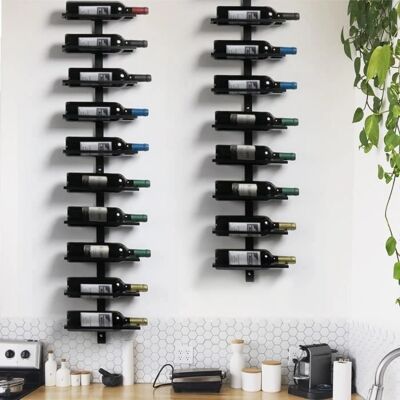 YAHEETECH Estante de vino de pared 126cm Acero negro YAHEETECH Estante de vino de pared 126cm Acero negro