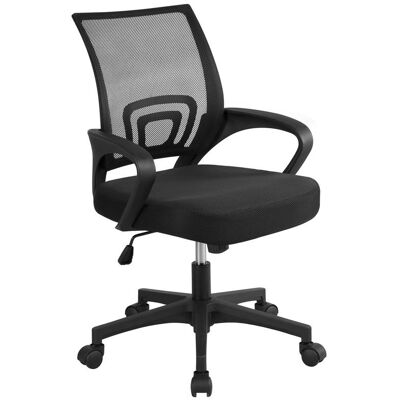 Chaise de Bureau en Maille Réglable Pivotante - Ergonomique, Noire - Mobilier de Bureau - Publicité Chaise de Bureau en Maille Réglable Pivotante - Ergonomique, Noire - Mobilier de Bureau - Publicité