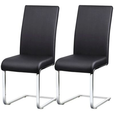 Yaheetech - Set di 2 sedie da pranzo ufficio altezza 47cm carico max 135kg nero Yaheetech - Set di 2 sedie da pranzo ufficio altezza 47cm carico max 135kg nero