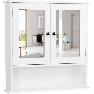 Armadio a Parete con Specchio - Bianco - Spazio Bagno Armadio a Parete con Specchio - Bianco - Spazio Bagno