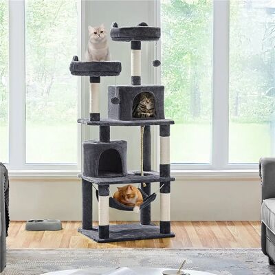 Arbre à Chat YAHEETECH - Structure stable et multi-niveaux en gris foncé - Publicité Arbre à Chat YAHEETECH - Structure stable et multi-niveaux en gris foncé - Publicité